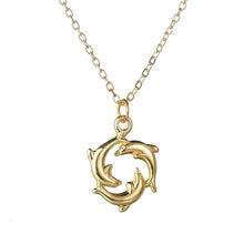 Load image into Gallery viewer, Women's Cross Dolphin Drop Necklace For Female Moon Key Five-pointed Star Girls Gold Color Necklace Anniversary Jewerly Gifts
